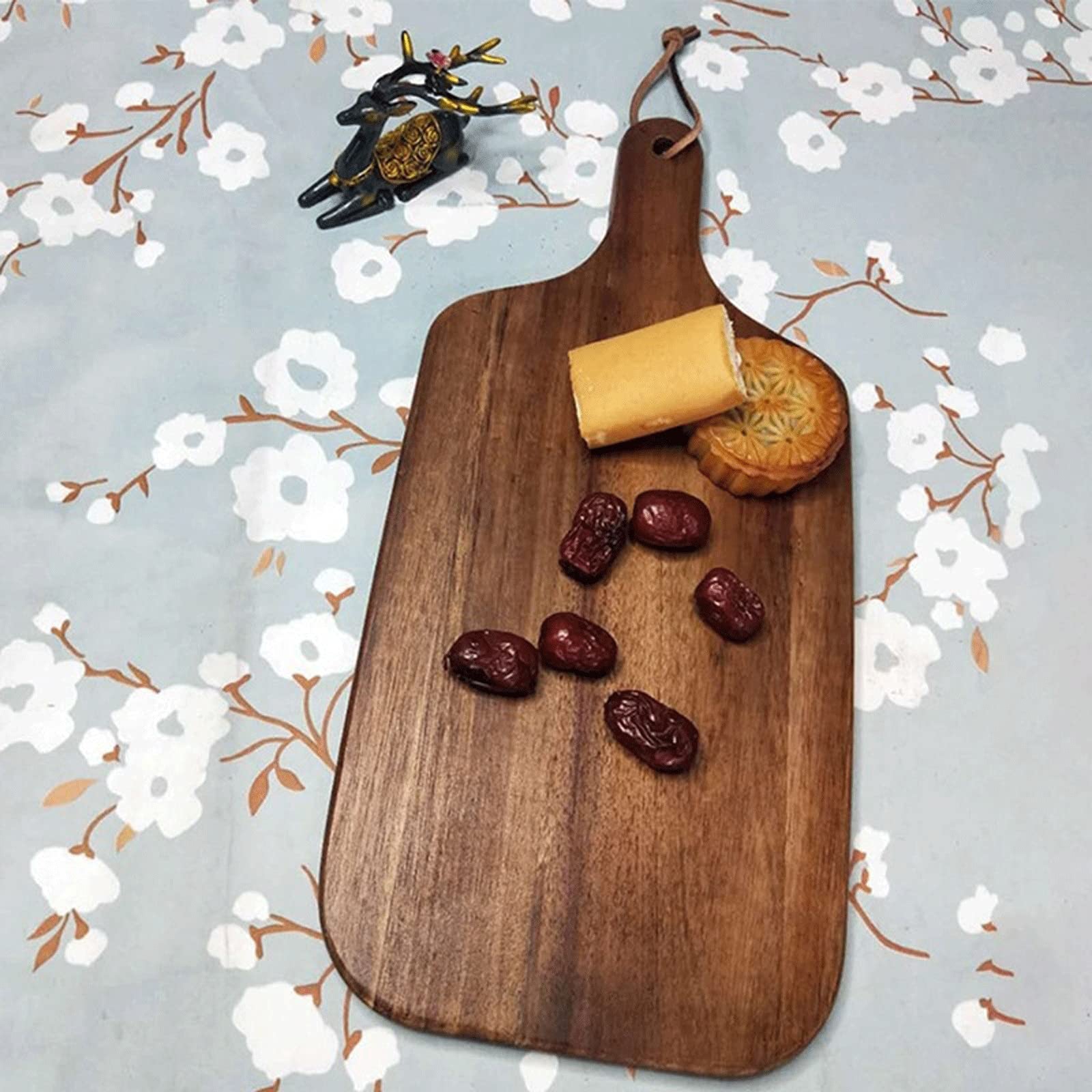 Tagliere in Legno di Acacia con Manico Cucina in Legno per Carne Formaggio Pane Verdura Frutta Vassoio per Alimenti