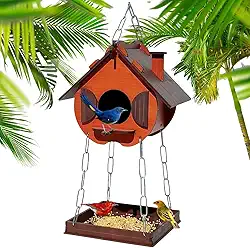 Comedouro Tratador Pássaros Livres Casinha De Passarinho Mdf