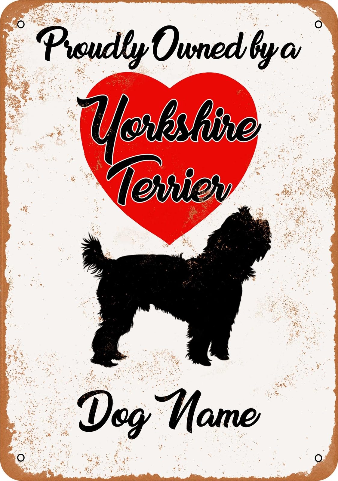 Miaomansenstore Metal Sign - Custom Dog Name - Yorkshire Terrier - Vintage Look Home Decor