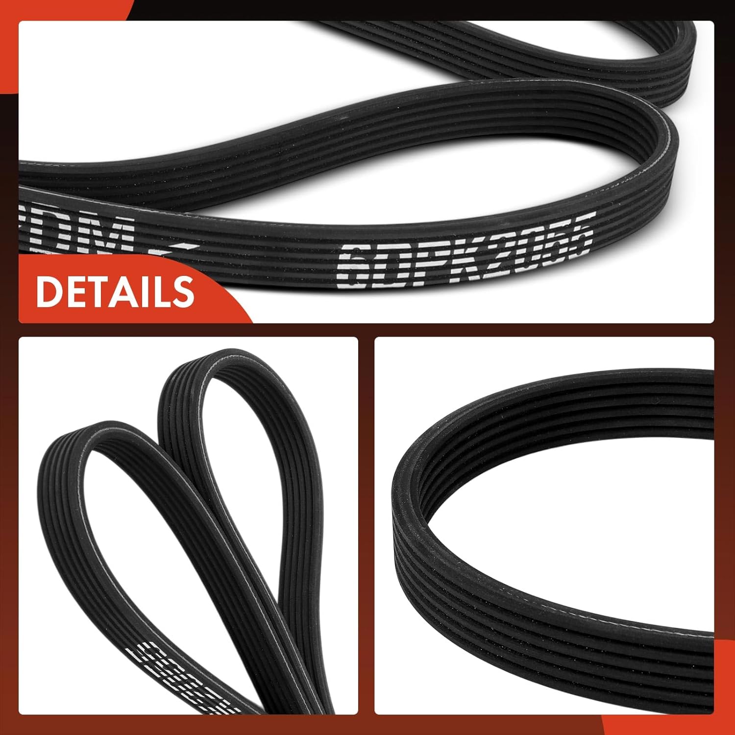 A-Premium Serpentine Belt 80.94 In Dual-Sided For Hyundai Genesis Coupe 2016 & Genesis G80 2017-2018, 3.8L