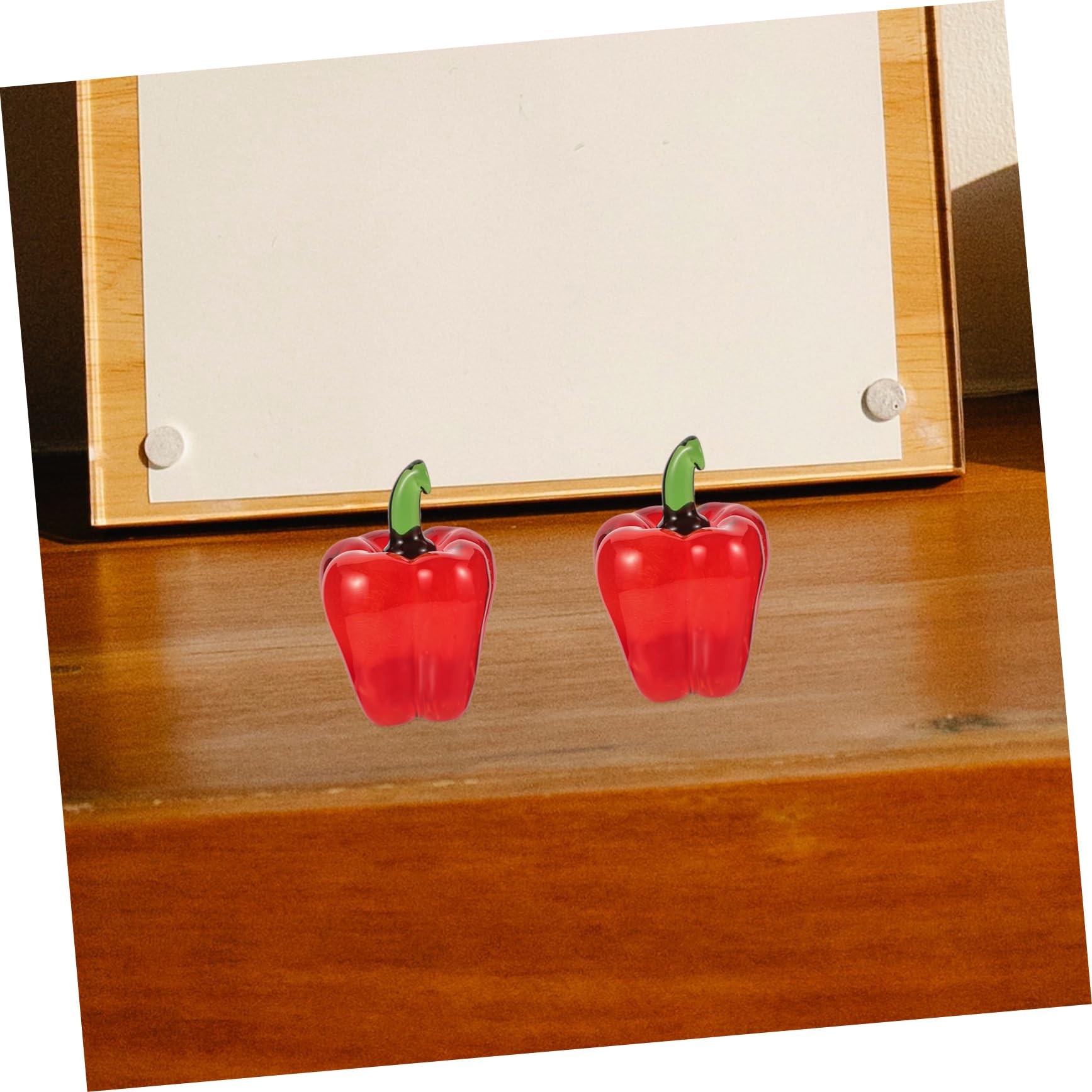 ABOOFAN 5 Pz Ornamenti di di cristallo peperoncino falso statua di peperoncino artificiale figurine di frutta da collezione figurina di peperone decorazione della scrivania rosso