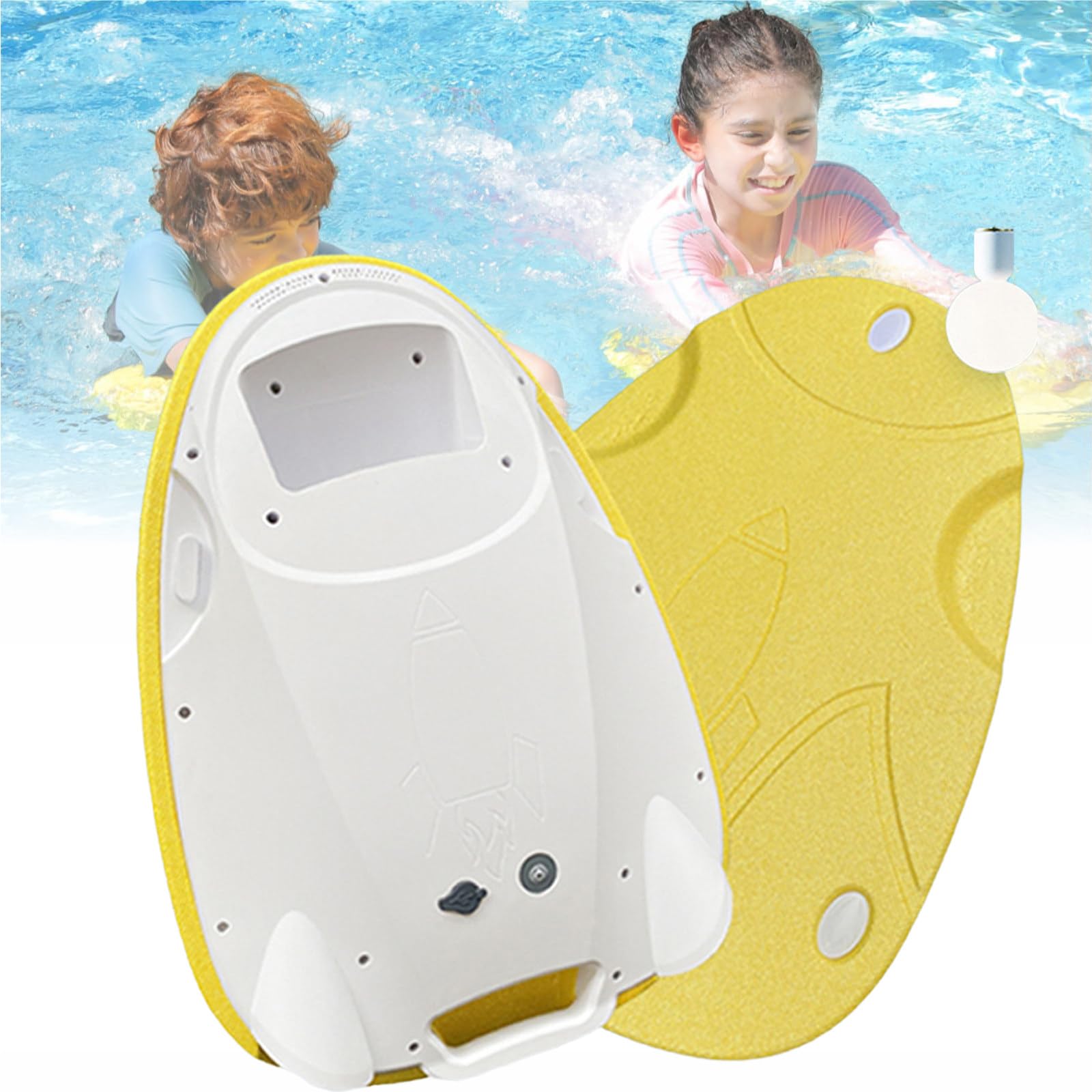 DHsdlpLU Electric Swimming Scooter Kickboard for Adults and Kids - Powered Float Board with Underwater Propulsion for Swim Training Diving Water Sports
