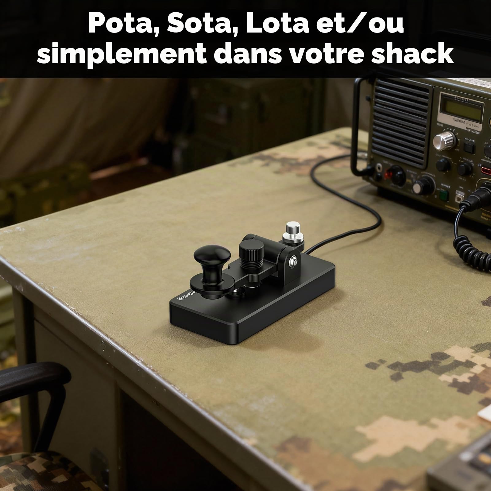 Putikeeg CW Clé Morse Télégraphique - Transmetteur de Code avec Manipulateur