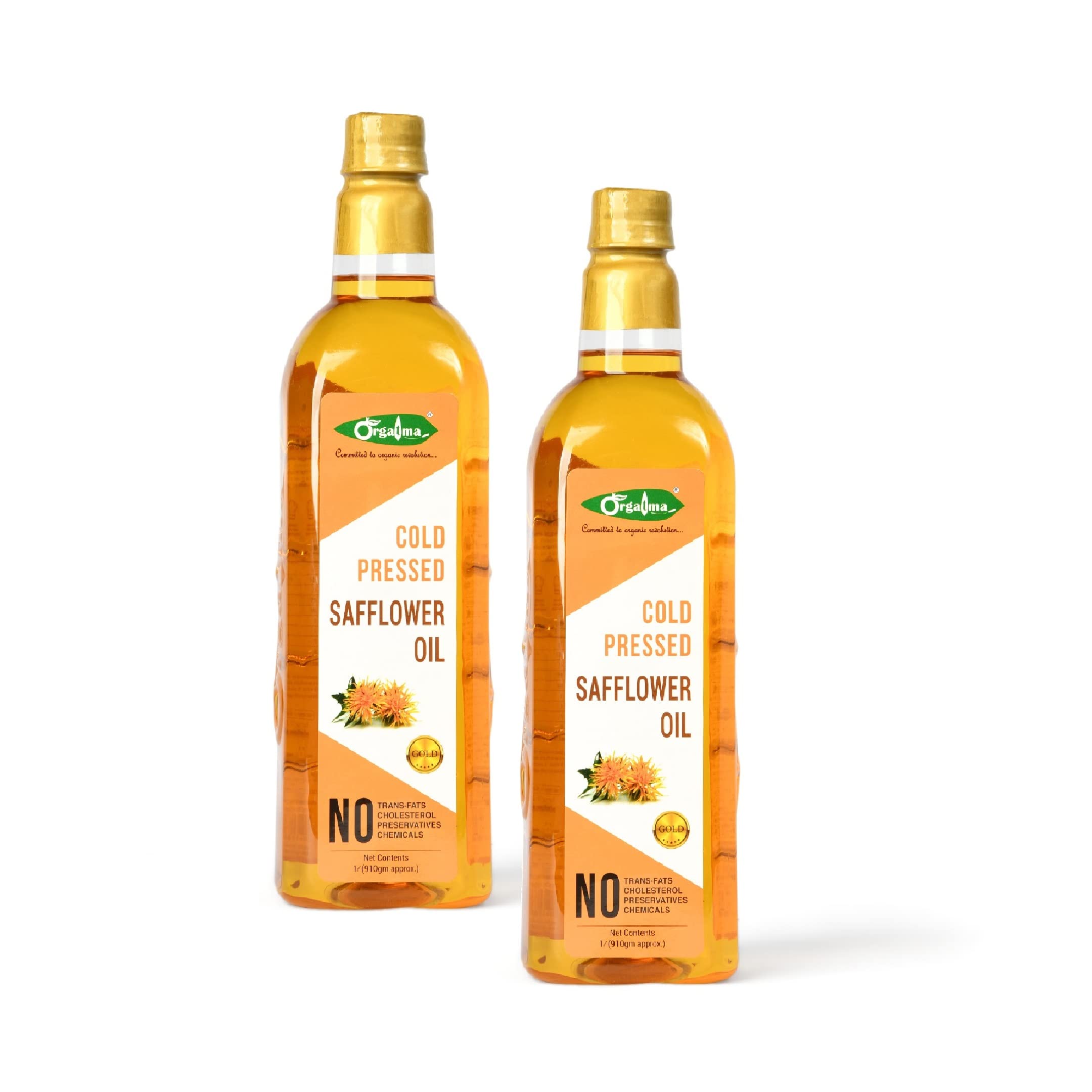 Orgatma Wood Pressed Gold Safflower Oil : 1L :: Pack of 2 : 100% Seeds I Retains Natural Antioxidents I NO trans- fats I Full of Nutrients & Vitamins with rich flavour (B09PRV6B5V) Amazon Price History, Amazon Price Tracker