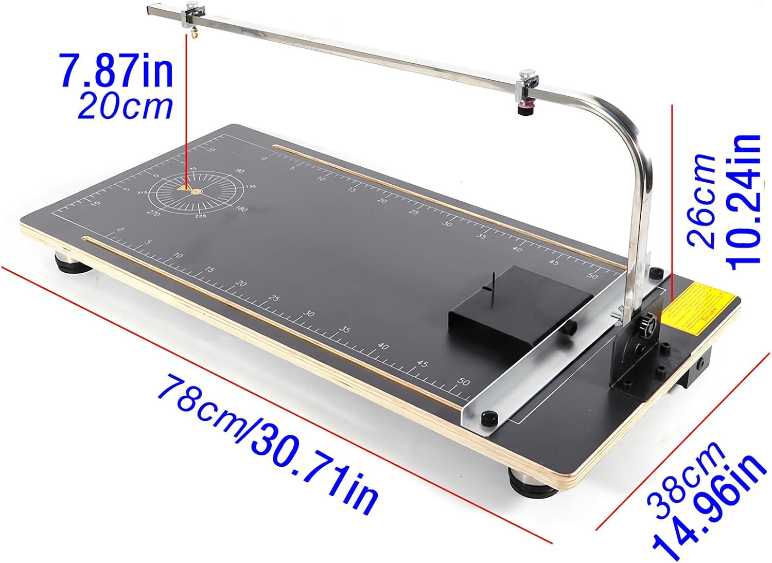 Vertical Foam Cutting Machine Hot Wire Foam Cutter with 15x30.7inch/38 * 78cm Black Table for Foams Sponge Pearl Cotton KT Board 110V 24W