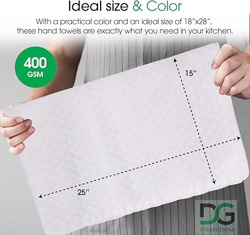 Miniatura 4 de DG Collections Toallas de cocina de Terry, 100% algodón, juego de 6 toallas de mano (18 x 28 pulgadas), 400 GSM, paños de cocina absorbentes para
