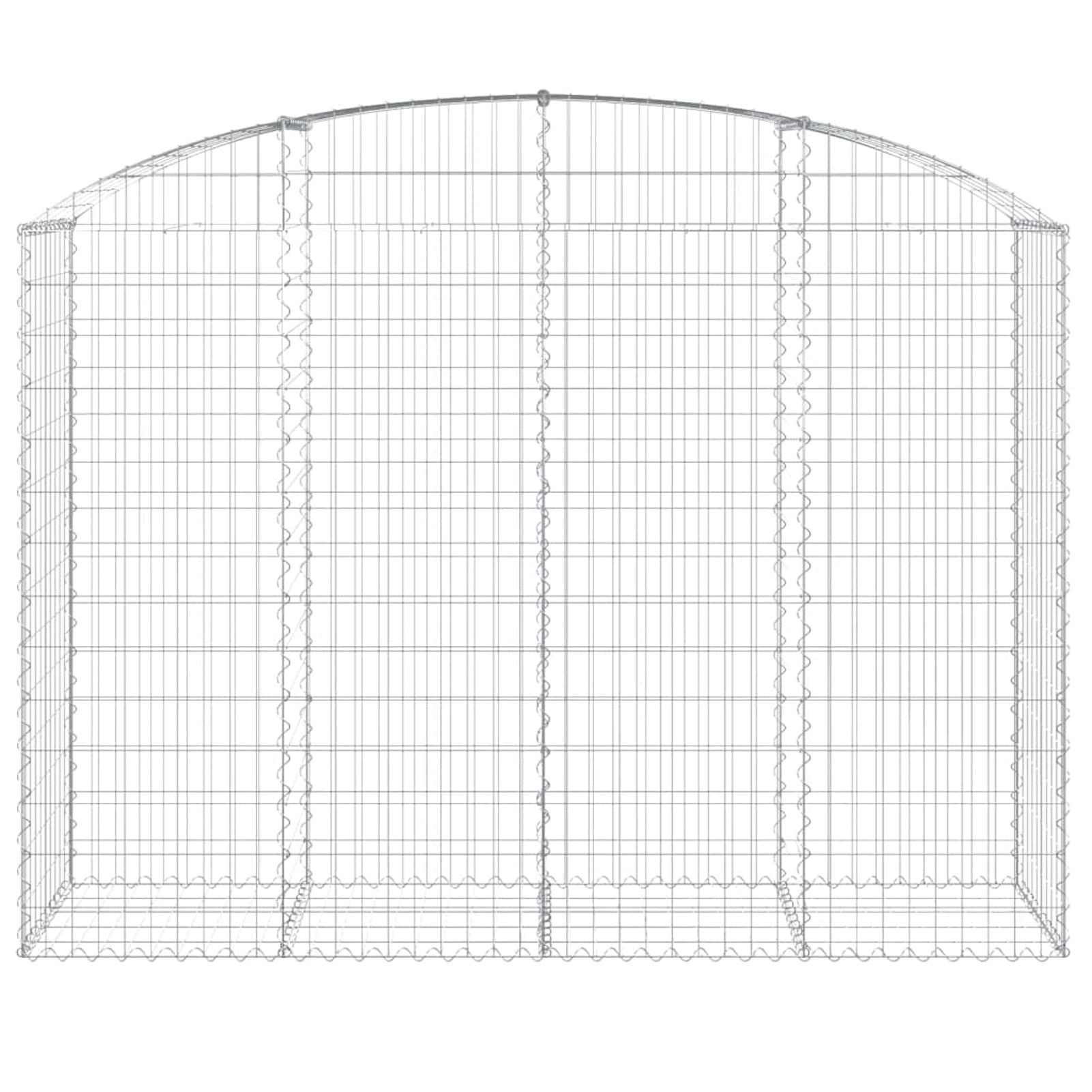 Gabione mit Hochbogen, Gabionenkörbe, Gabionen Hochbeet, Steinkorb, Gabionengitter, Kräuterspirale Für Garten, Drahtkorb Für Pflanzen, 200x50x140/160 cm Verzinktes Eisen