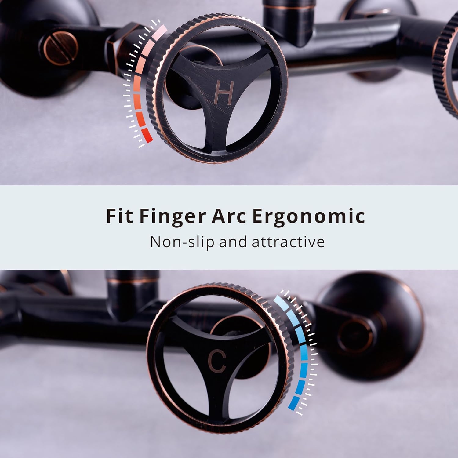 Wall Mount Kitchen Faucet with Pull Down Sprayer, 6 Inches Center Two Handles Commercial Kitchen Sink Faucet, 2 Functions Sprayer, Oil Rubbed Bronze Utility Sink Faucet