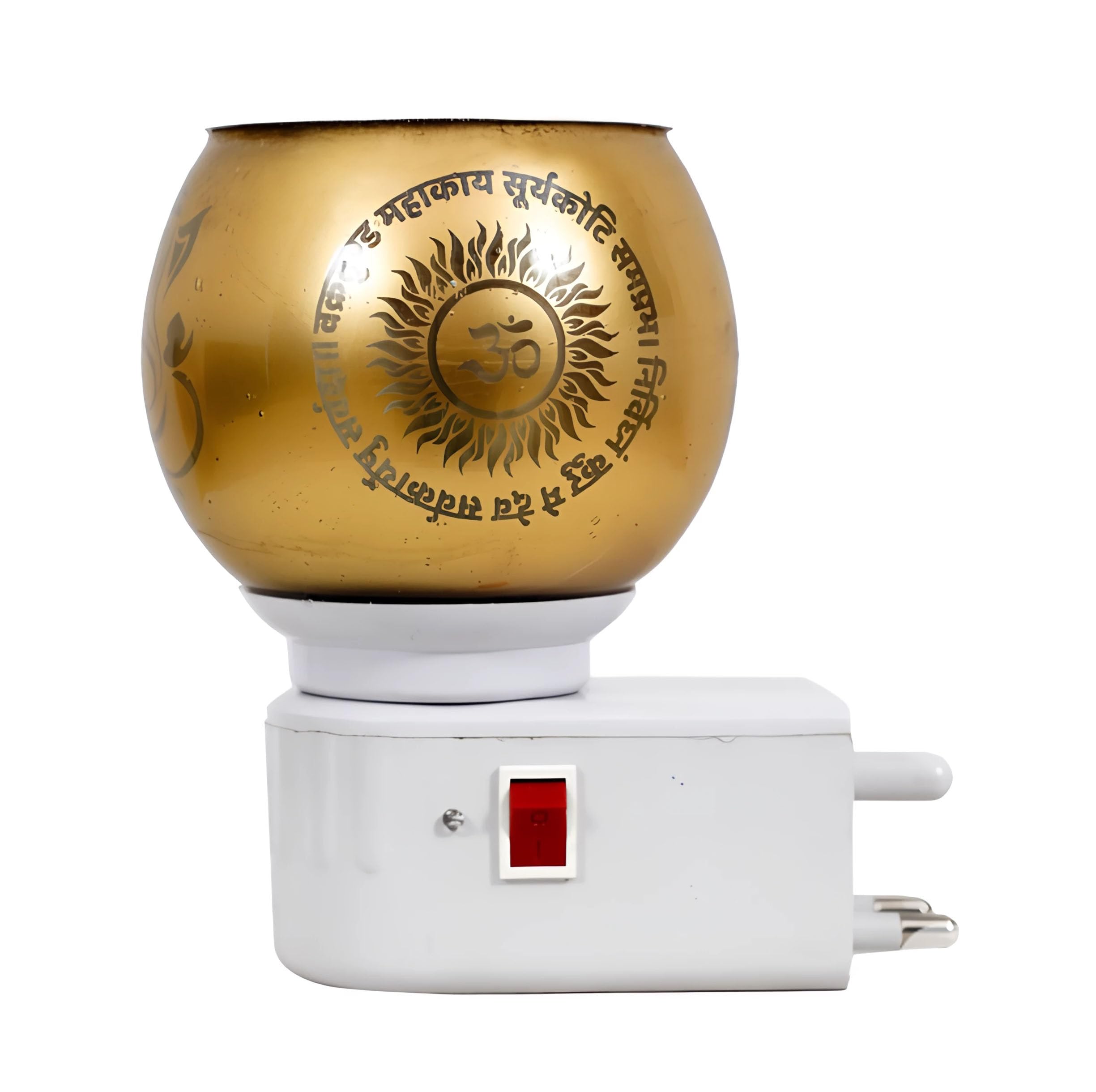 Kriviya Glass Kapoor Dani, Electric Camphor Diffuser Ganesh Ji Om Electic Camphor Burne, |Multipurpose Incense Aroma Dhoop Dani with Switch On/Off |Electrical Night Lamp for Home, Office (C-02) 4