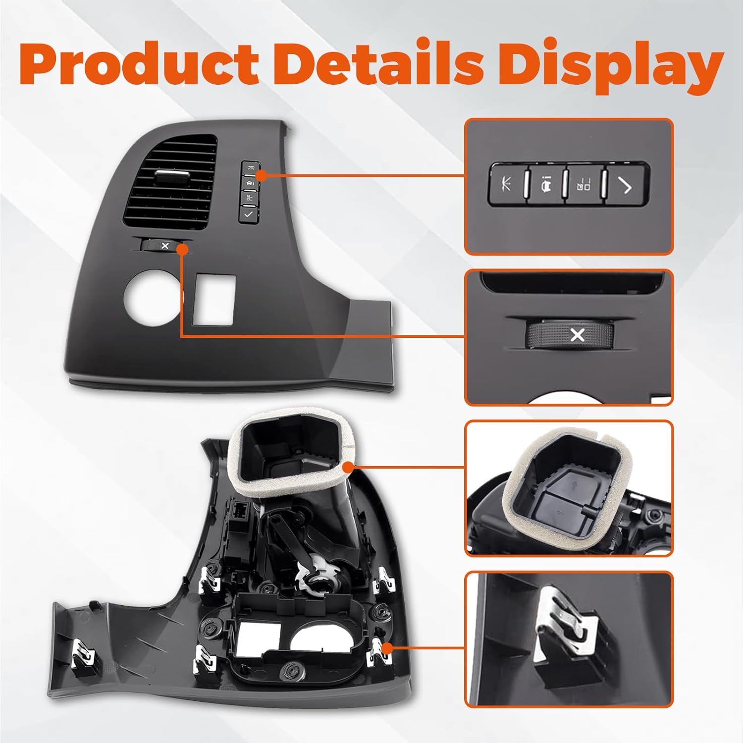 Driver Information Center Control Panel Air Vent Compatible with Sierra 1500 Yukon Silverado 1500 Tahoe Suburban 1500 2007 2008 2009 2010 Replace 19159438