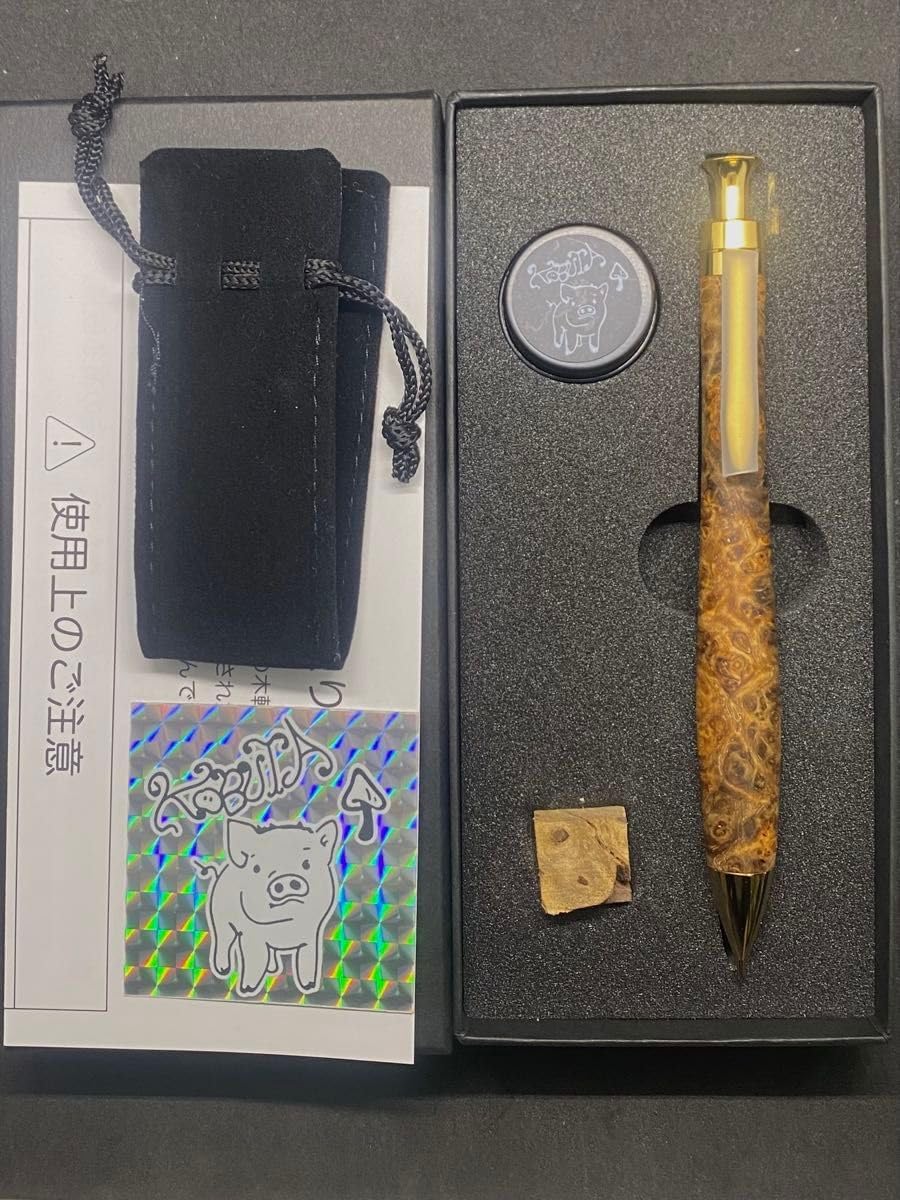 こぶた工房 シャープペンシル 極上花梨瘤 赤青0.5mmゴールド金具 こぶた工房 シャープペンシル 極上花梨瘤 赤青0.5mmゴールド金具