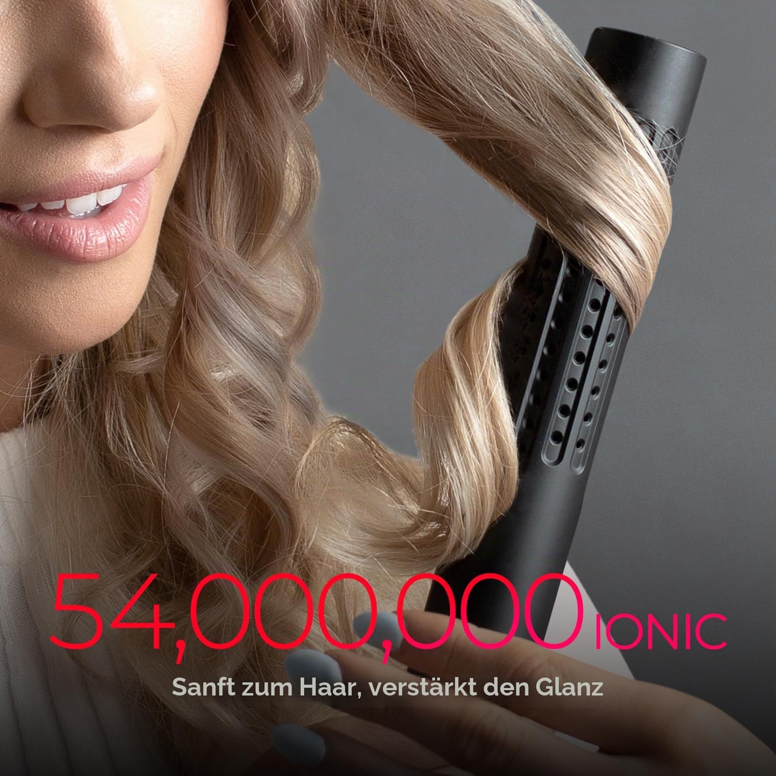 TYMO Airflow Glätteisen Locken und Glätten - Ionen Haarglätter und Lockenstab 2 in 1 für Schnell Glätten oder Natürliche Wellen mit 360° Luft, Verbrühschutz 32mm Lockenstäbe für Große Locken, Schwarz