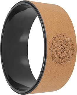 Natural Cork Yoga Wheel with Non-slip Surface for Back Bending and Exercise Fitness Yoga Wheel for Pilates and Spine Correction Ergonomic Yoga Roller for Comfortable Stretching and