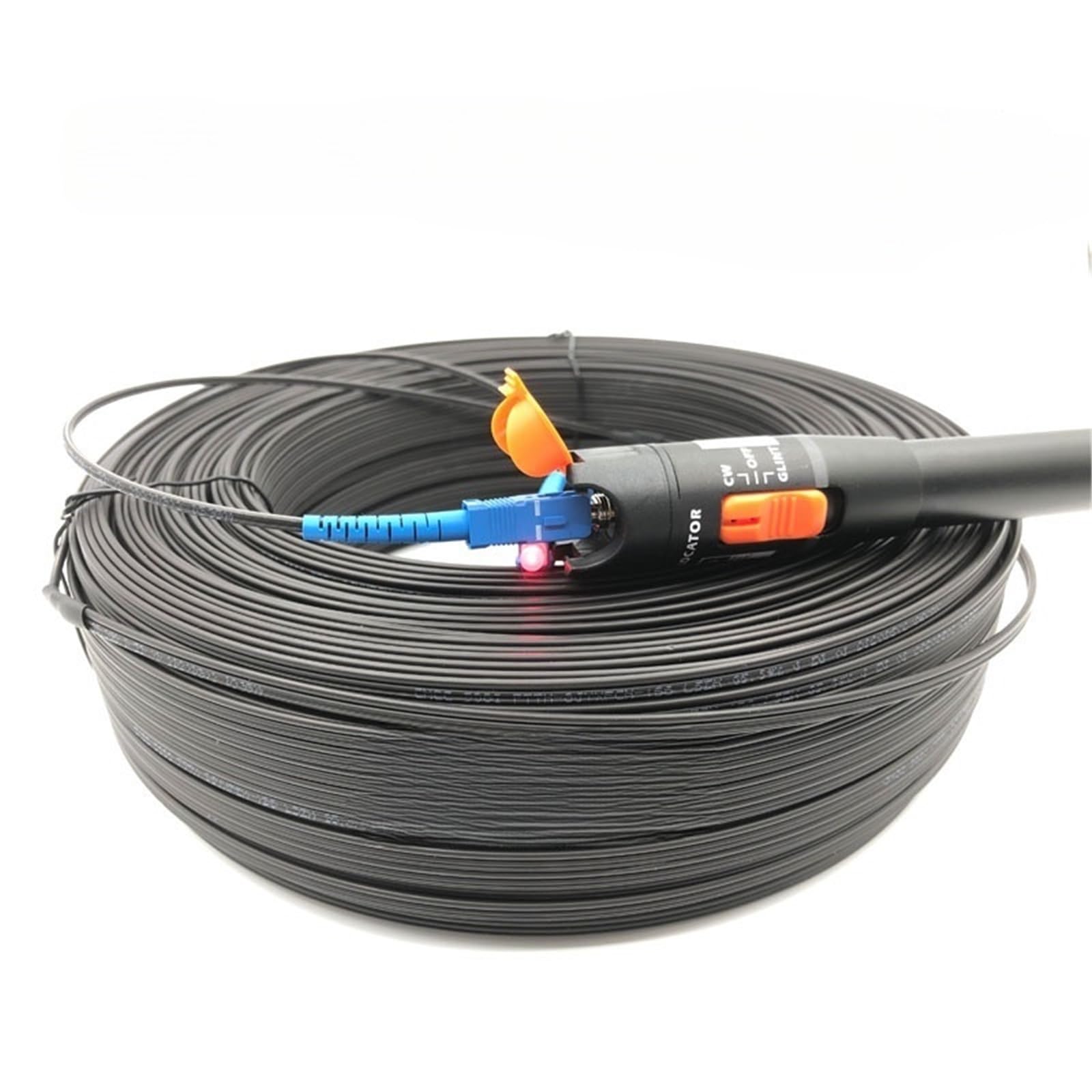 Câble fibre optique extérieur Drop 200 m 1 conducteur 3 acier monomode Simplex FC SC LC UPC (FC A-FC A)