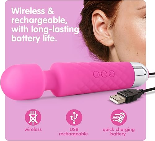 Miniatura 5 de Barra masajeadora Six Nine personal, recargable, inalámbrica, con 20 patrones de vibración, 8 velocidades, incluye bolsa de viaje