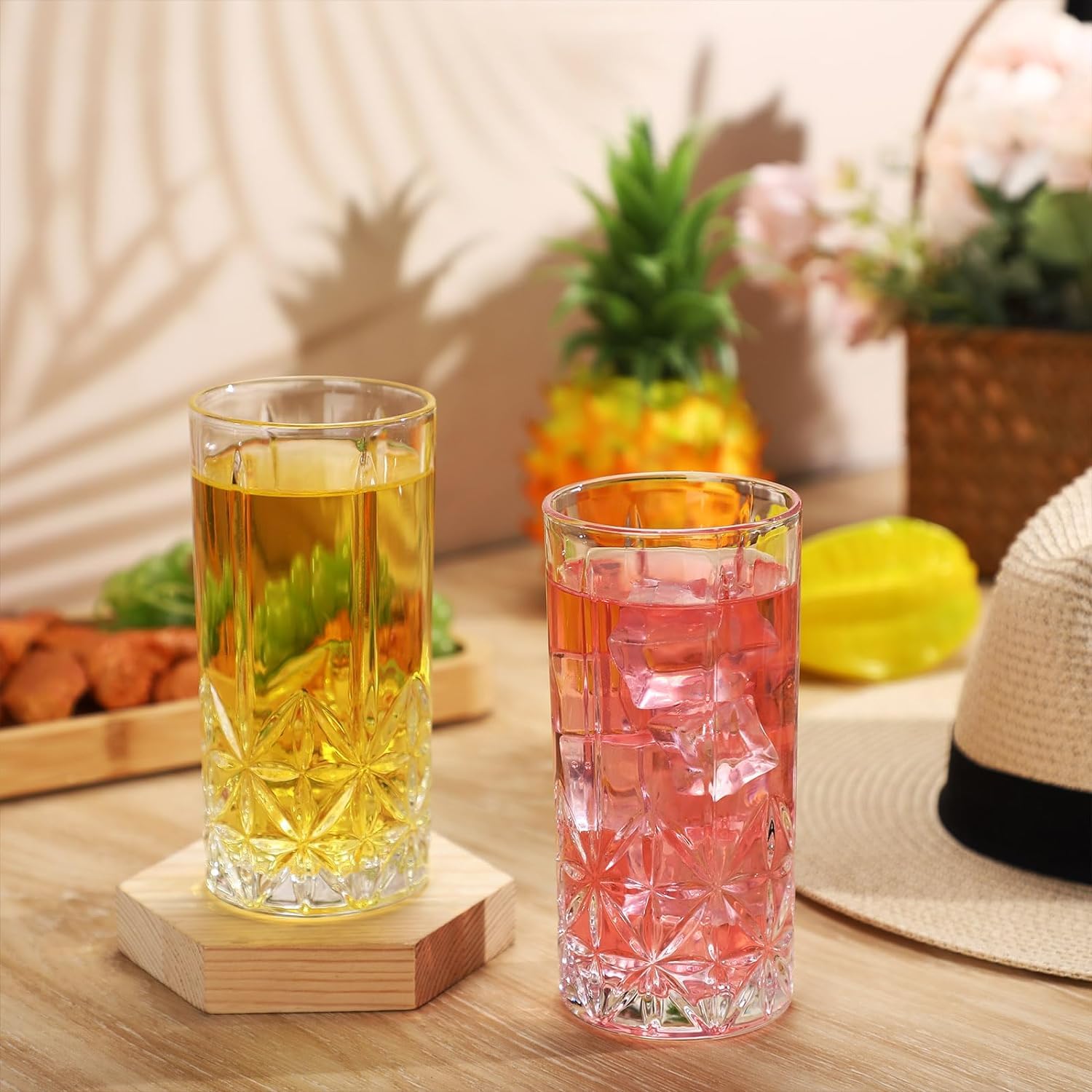 Mivana Premium Water & Juice 300ML Highball Glasses Sets 6 pc, Lead-Free Crystal Tumblers for Water, Juice, Beer, Cocktail and Mixed Drinks Glass Set for Kitchen,Party, Gift Use (VM-05) 2