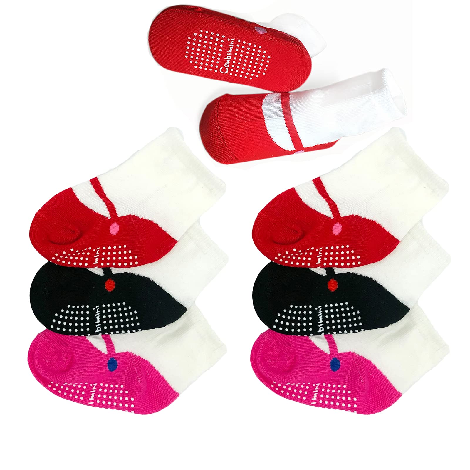BEHELE Unisex Baby Girls Boys Non-slip Toddler Socks Baby Boys Girls Grips Socks Anti-skid Infant Kids (S)
