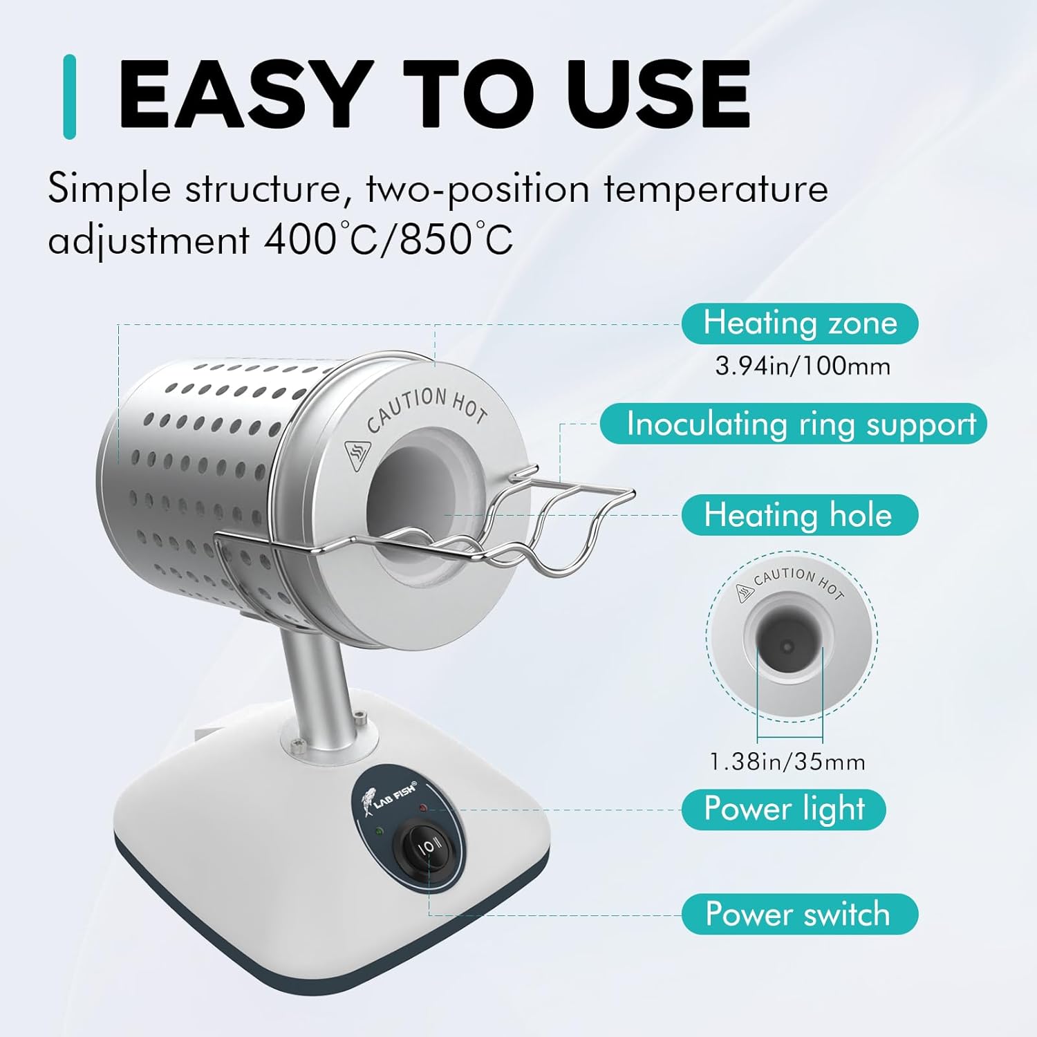 LAB FISH Lab Infrared Scalpel Sterilizer Autoclave Sterilizers 825°C Inoculating Loop Sterilizer for Inoculating Loop Mycology 240W(DS-900S-SET)