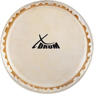 XDrum Bongo Fell 7", Natur-Fell aus Ziegenhaut für Bongo-Trommel | Passend für Bongos der Marke XDrum, Durchmesser: 7 Zoll, Durchmesser Schlagfläche: ca. 163 mm, Außendurchmesser: ca. 206 mm