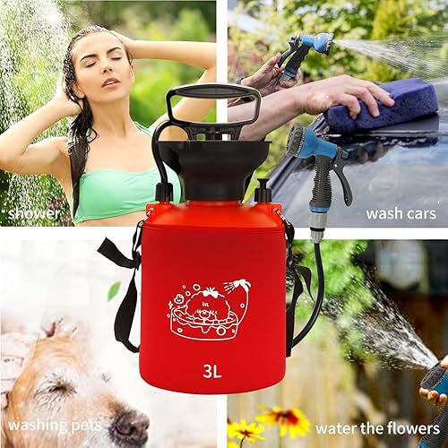 Miniatura 2 de GARTOL Ducha portátil de 0.8 galones con cabezal de ducha de mano, cepillo de masaje de baño de silicona y bolsa de aislamiento térmico, ducha de