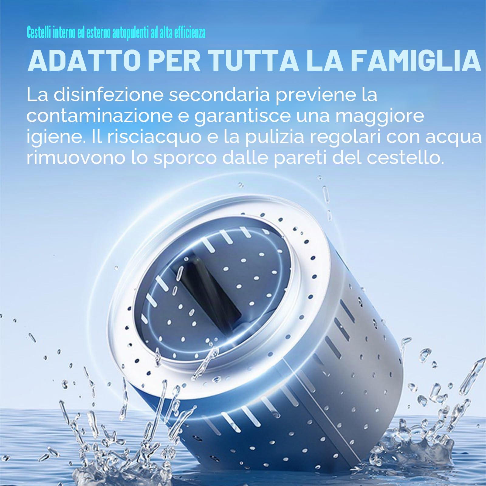 Compatta Ma Potente Lavatrice Mini per Una Pulizia Efficiente Mini Lavatrice a Parete con capacità Tamburo 3kg Lavatrice Portatile per Biancheria Intima Desktop