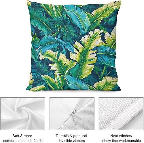 Miniatura 8 de Fundas de almohada de terciopelo verde lima con palmeras tropicales, color turquesa, verde azulado, azul aguamarina, fundas de cojín chinoiserie,