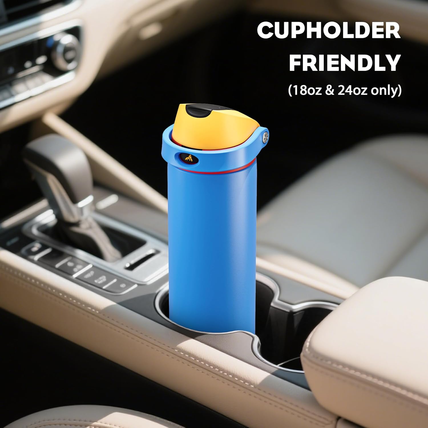 POWCAN 18 oz Insulated Water Bottle with Straw: 2-in-1 with Push-Button Spout & Quick-Flip Straw, Leakproof, Cold 24Hrs, Fits Car Cup Holder, Stainless Steel Cup for Sports, Outdoors (Sailor Quack) - Image 5