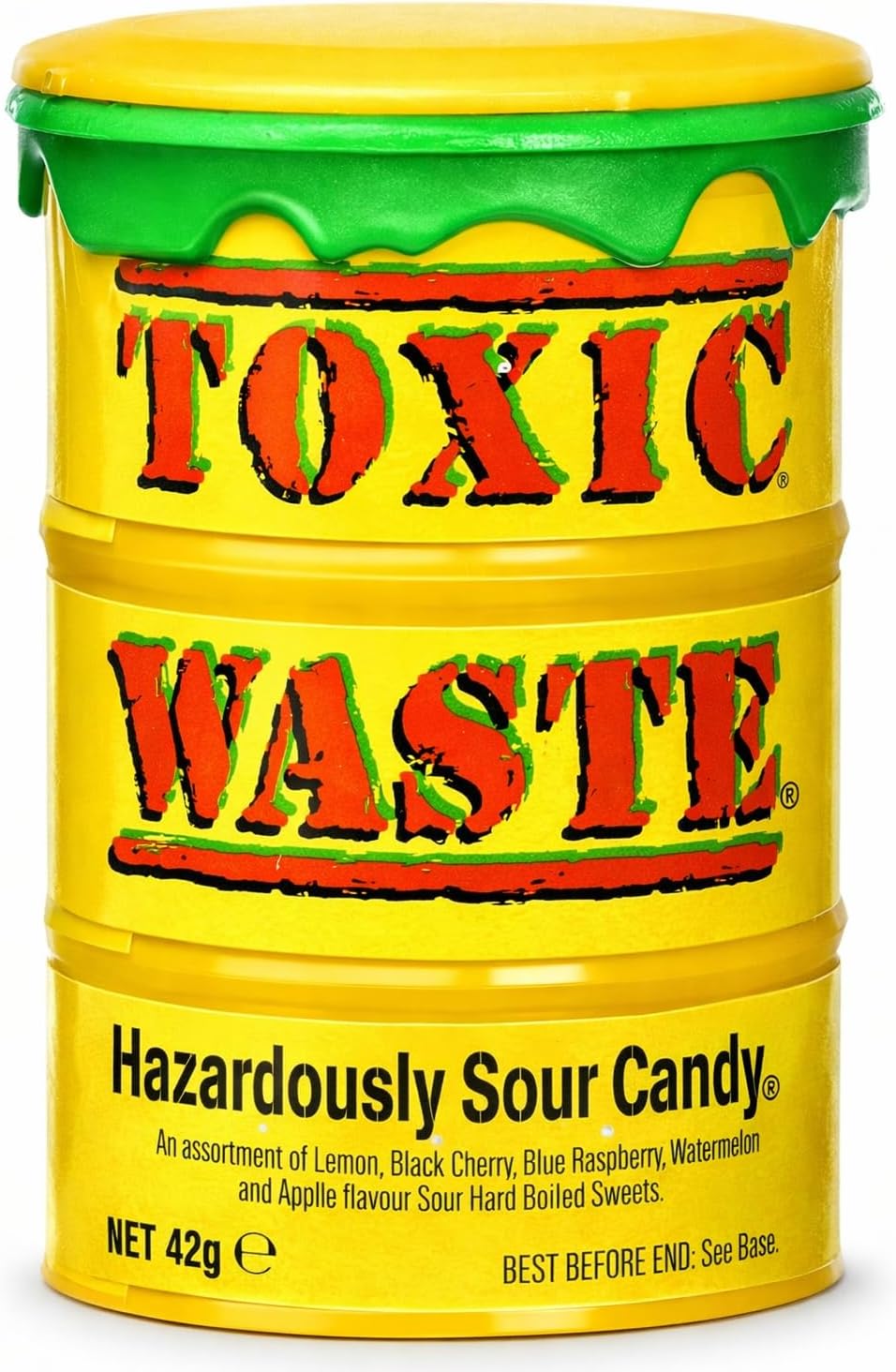 Toxics Waste Hazardously Sour Candy Yellow Drum Assorted Fruit Flavoured Hard Candy 42g (Imported)