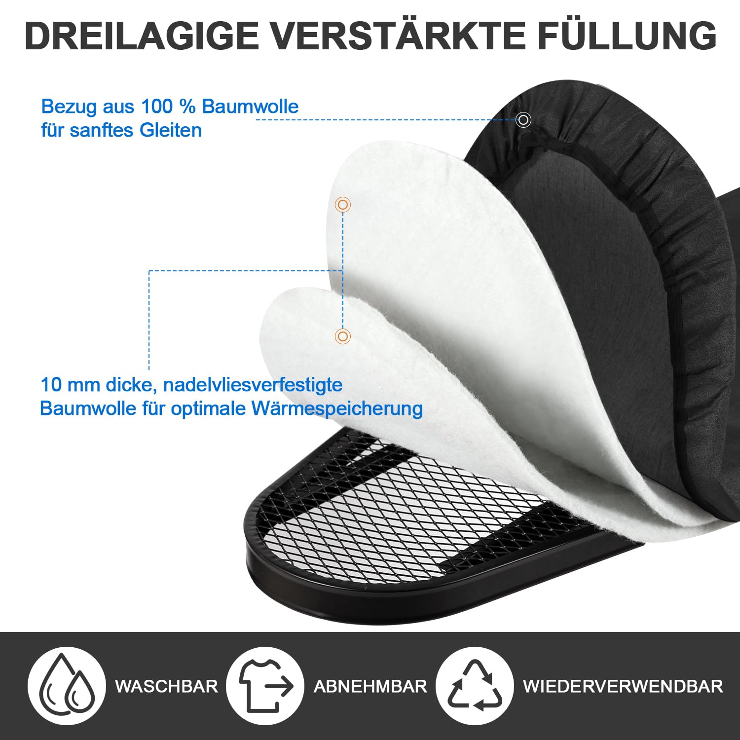 Klappbares Bügelbrett, Ironing Board,Robustes Dampfbügelbrett mit Bügeleisenablage,mit rutschfesten Füßen, stabiles Gestell,Tischbügelbrett mit Verstellbarer Höhe, Ironing area120x38cm