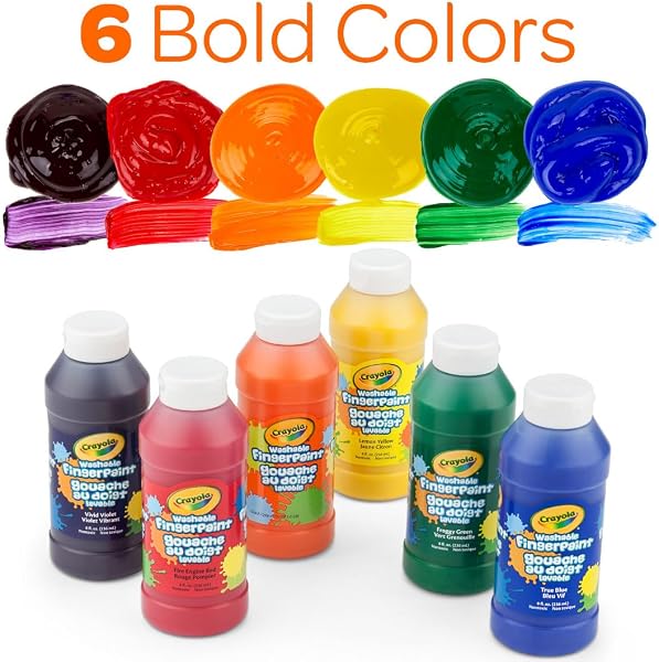 Crayola Crayola Washable Finger Paints (6ct), Toddler Paint Set, Nontoxic Finger Paint for Kids, Arts & Crafts Supplies for Toddlers, Teacher Classroom Must Have [Amazon Exclusive] in use