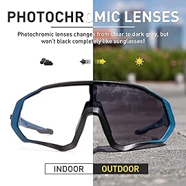 KAPVOE Photochromic Cycling Glasses Men Women Mountain Bike Sunglasses Clear MTB Bicycle Riding - K9408