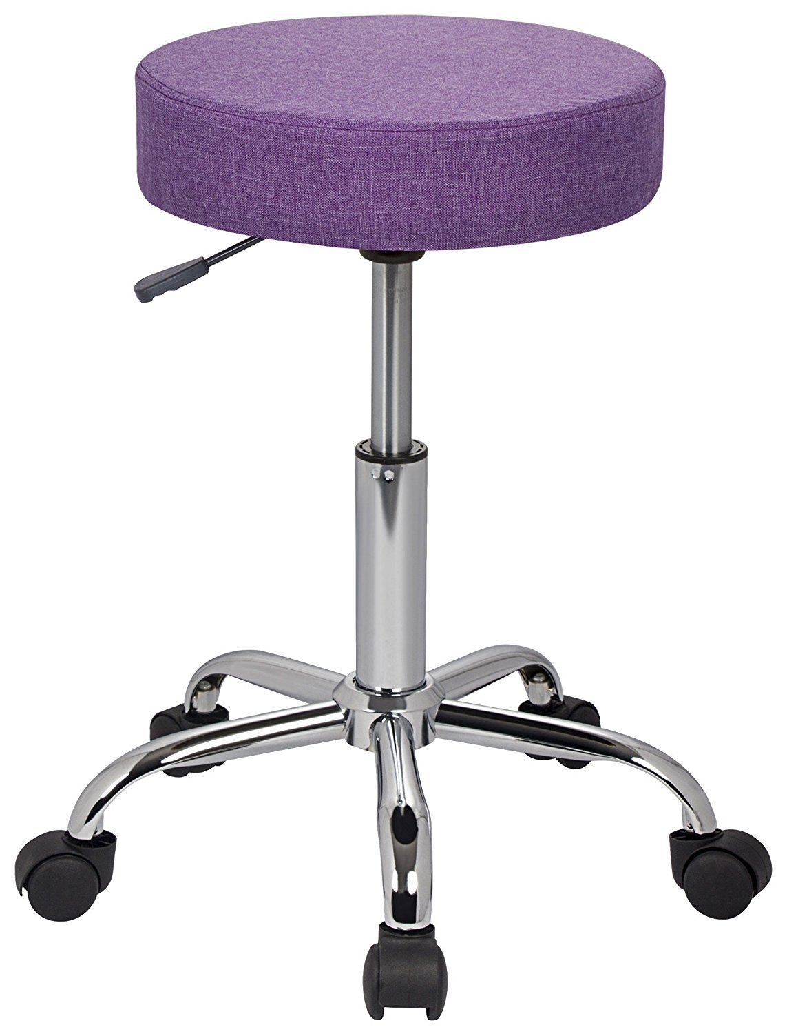 Amazon Brand - Umi Round Fabric Height Adjustable Swivel Cushioned SPA Revolving Stool with Wheels & Without Backrest for Doctor, Clinic, Salon, Spa, Bar, Medical, Hospital in Purple Color-image-28