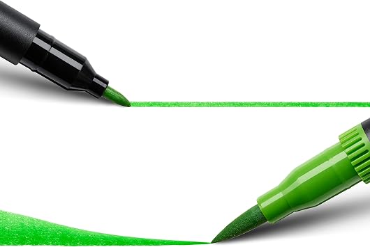 BIC Intensity Keçeli kalem seti, çift uçlu fırça kalemi, boyama için, 12 farklı renkte, fırça ve ince uçlu