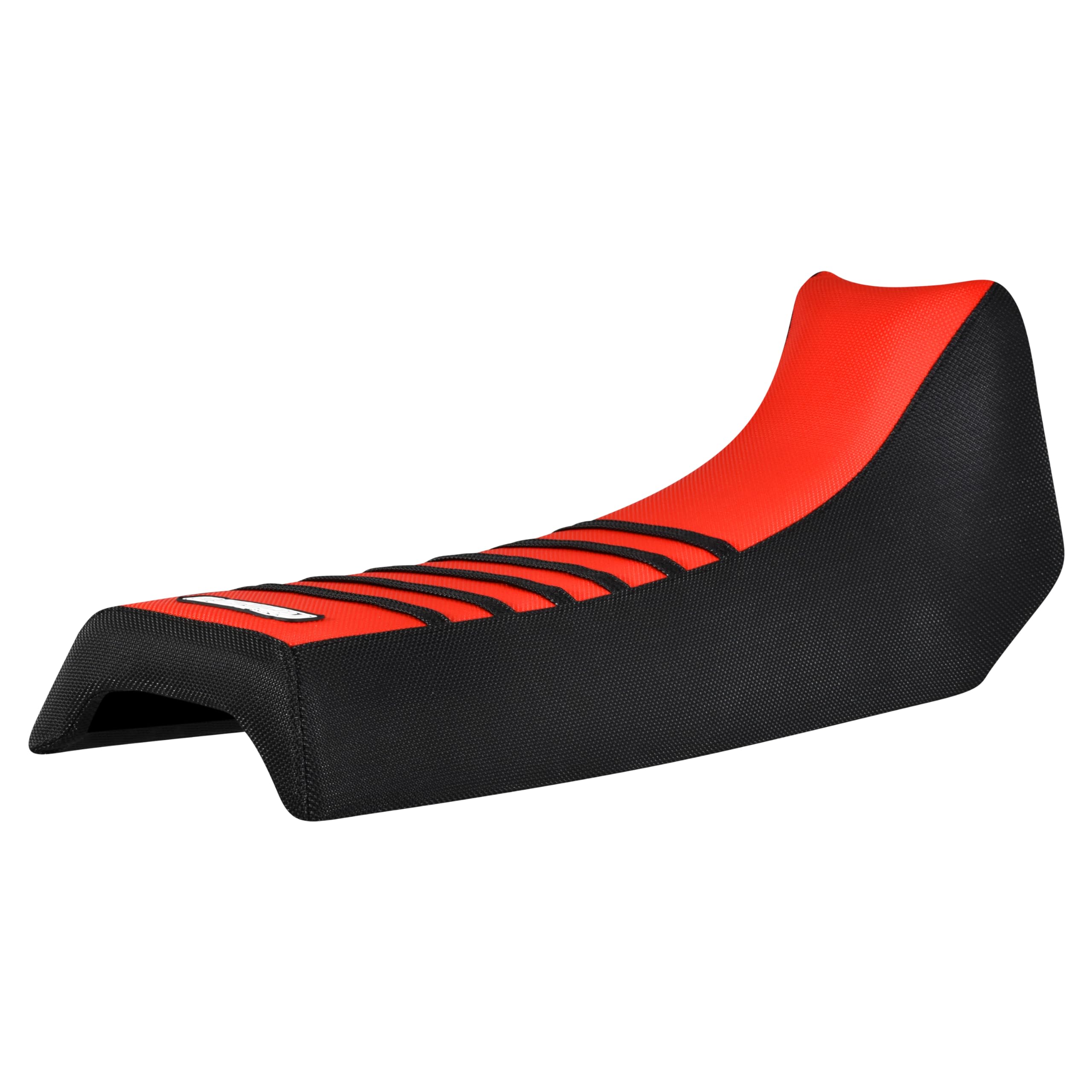 Enjoy Mfg Seat Cover - Compatible Fit for 1984-2000 Yamaha XT 250 XT 350 XT250 XT350 - Black Side Ribbed #284 (Black Sides/Bright RED top/Black Ribs)