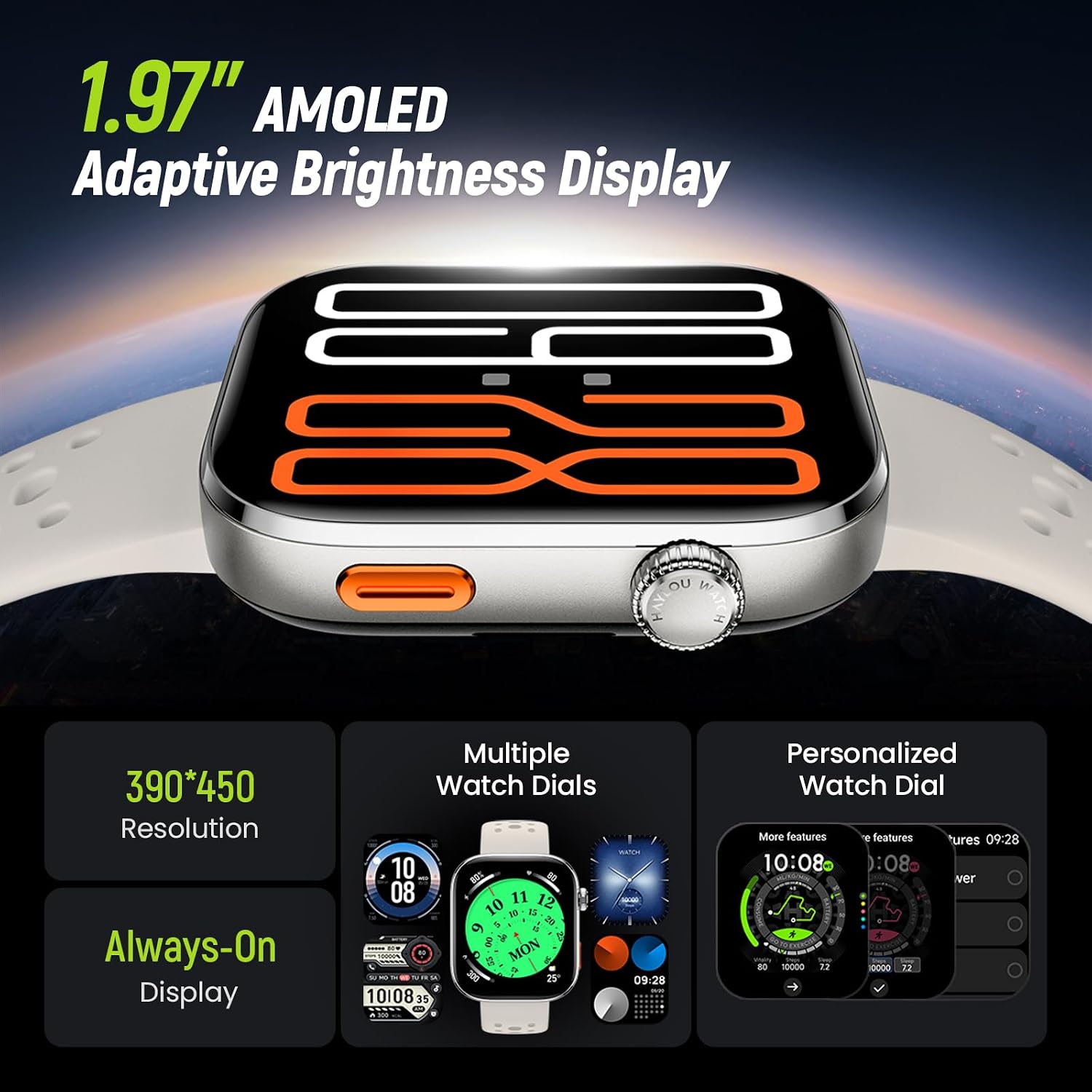 HAYLOU Watch Hyper GPS Smart Watch for Men Women, 1.97" AMOLED, Offline Map 10 71TN4DdX2GL. AC SL1500