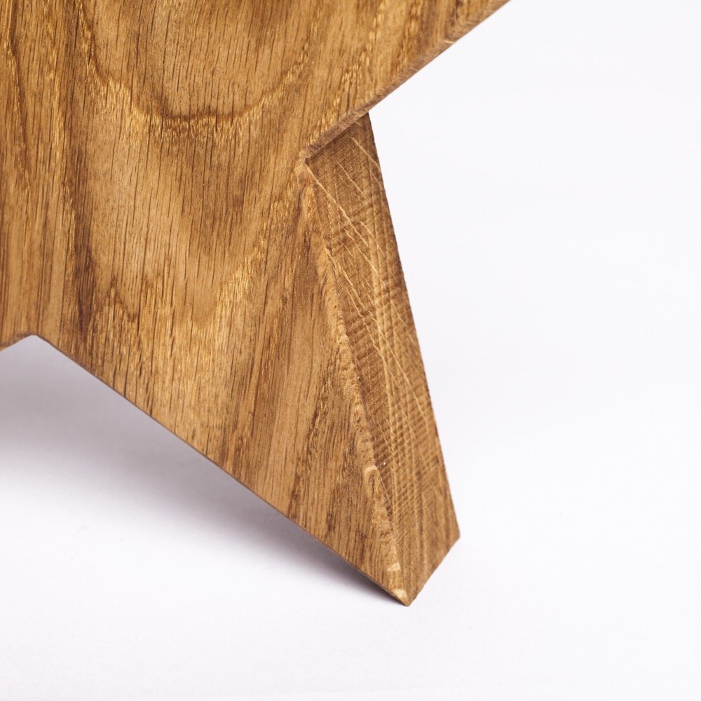 Holzsterne 3er Set Eiche – Handgefertigte Holzstern Deko aus Bayern I Weihnachtsdeko Holz für Fenster, Tisch & Advent I 20, 30 & 40 cm große Sterne