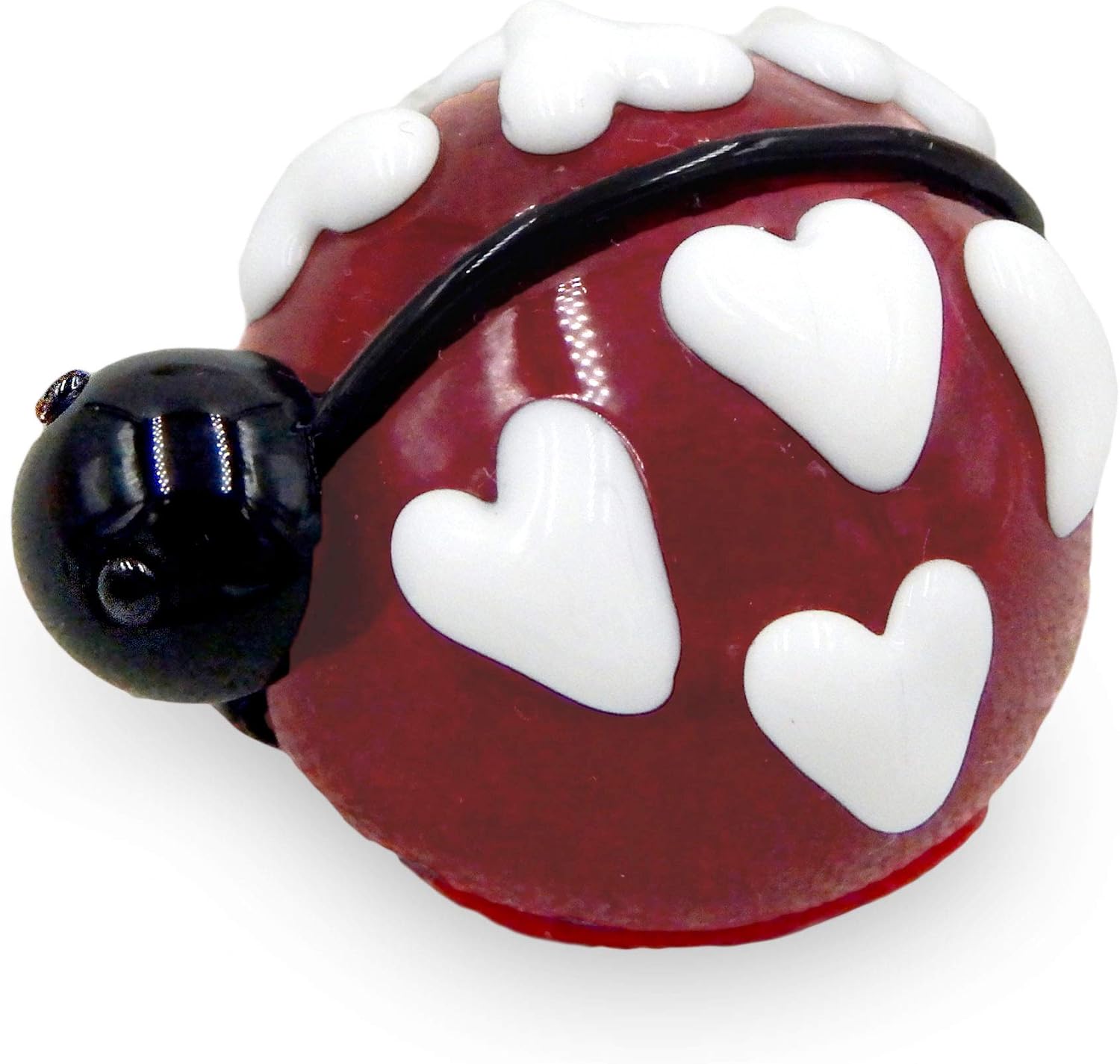 Art Glass Chocolate Lady Bug Love Heart Gift Handmade Home Décor (White Chocolate)