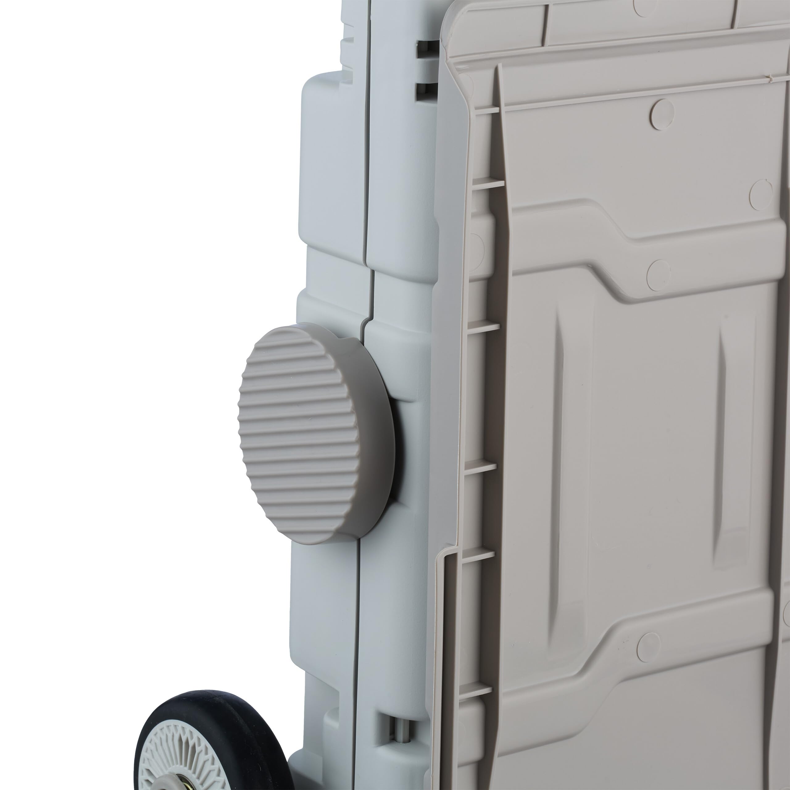 Relaxdays Carro Compra Plegable, Cesta con Ruedas Subeescaleras, Tapa, Asa Telescópica, hasta 50 kg, Blanco/Gris