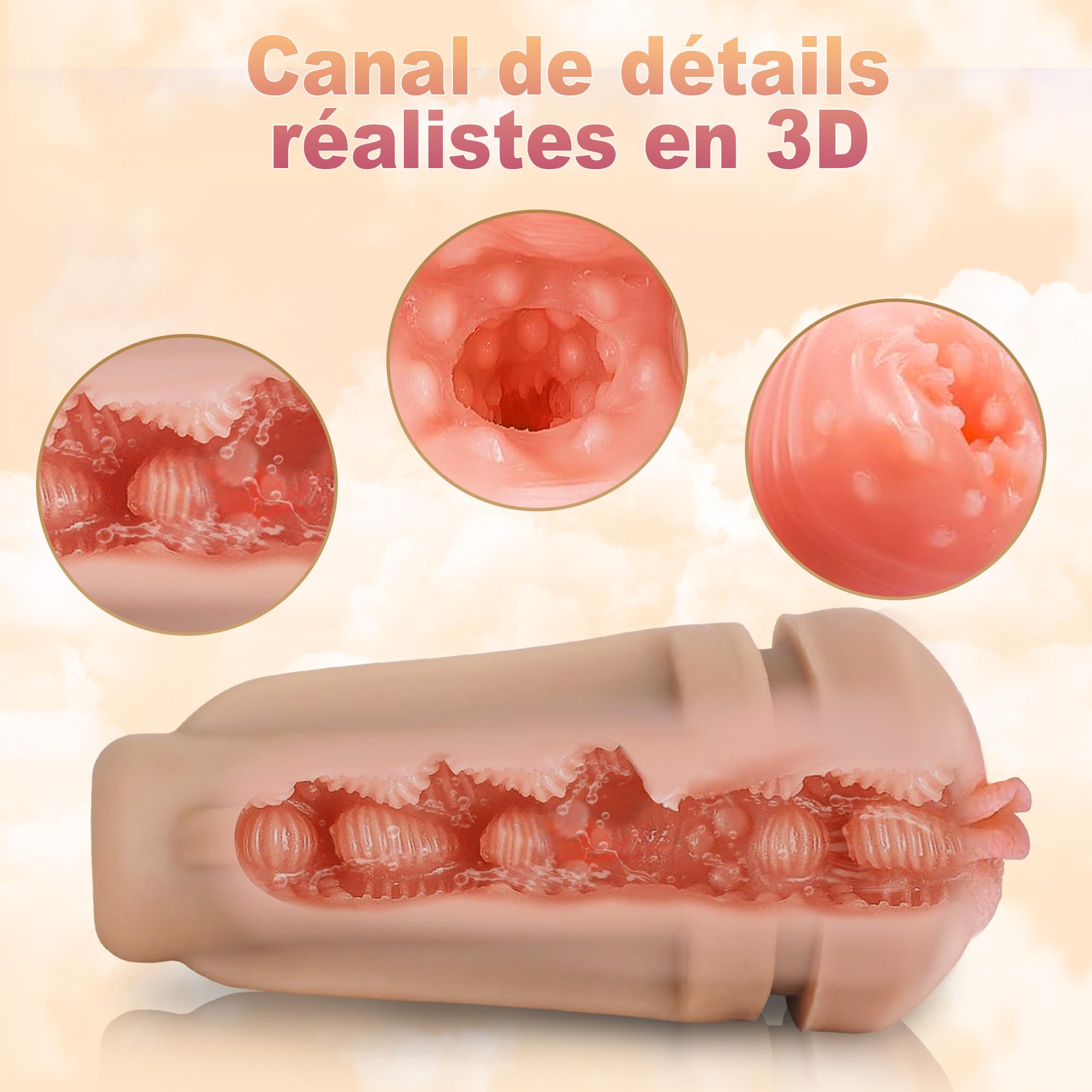 Sex Toys Masturbateur Homme Sextoyse Sexmasturbâteur - Mastubateurs Masculins Sextoy Mains Libres Jouet Adulte avec 3D Vaginette Ultra Réaliste, Mastubeuse Silicone Sextoys, Sexes Plaisir Objet Vagin