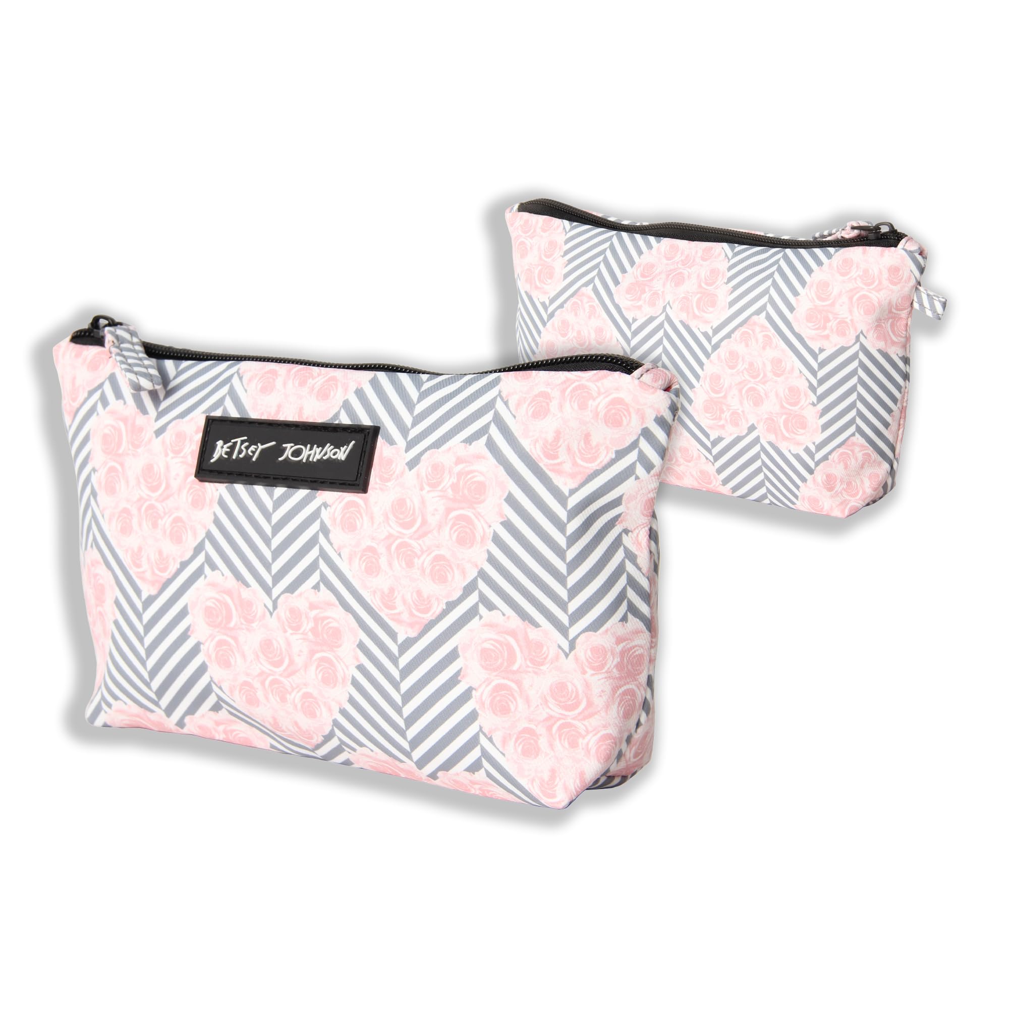 Betsey Johnson 8.5-Inch Zipper Cosmetic Pouch with Inner Pocket