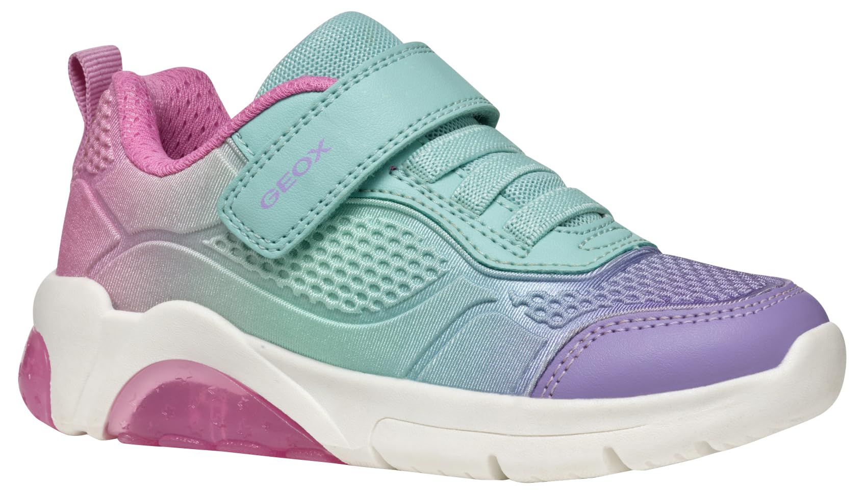 Geox J Fadinlight Scarpe Da Ginnastica Bambine - Con Luci E Personaggio Stitch