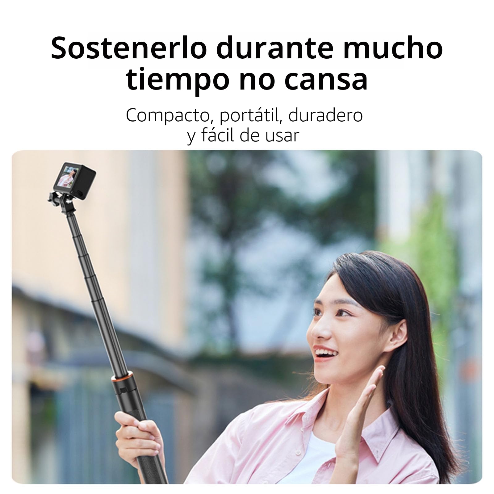 Trípode extensible para selfie para DJI OSMO POCKET 3/Action 4 Longitud ajustable 138 cm Barra de extensión para Insta360 ONE X3 / X2 Soporte de base de cámara de acción Accesorios