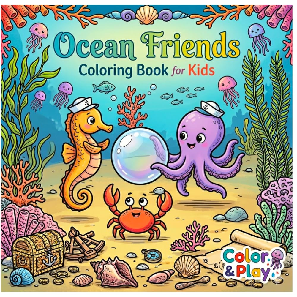 Ocean Friends: Coloring Book For Kids