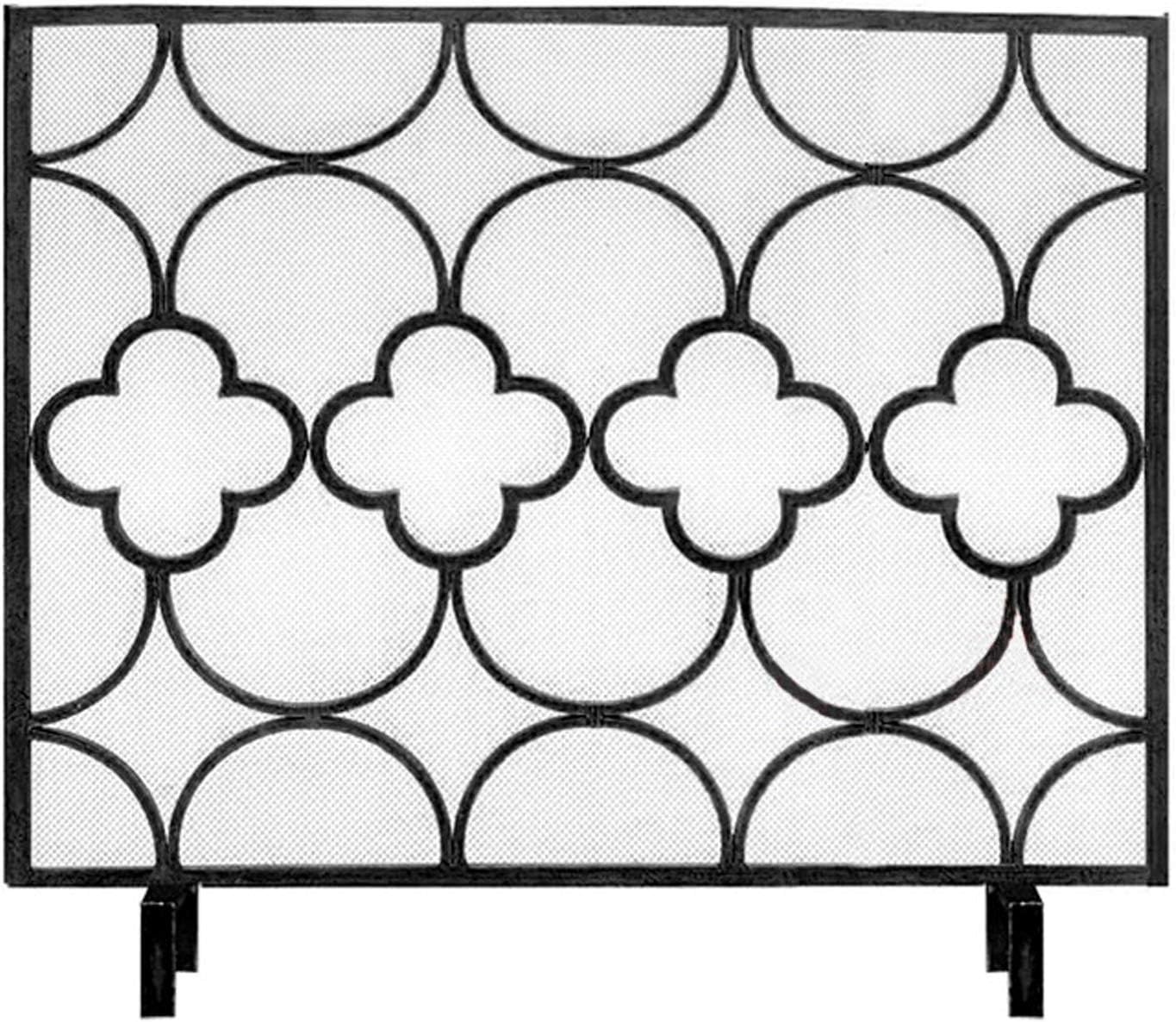 Fireplace Screen Guard, Fireplace Screen Beautiful Design Iron Mesh Fireplace Screen Hollow Decorative Fireplace ScreenGuard ，W 38.6"×H 30.7"×D 8.7" Gu