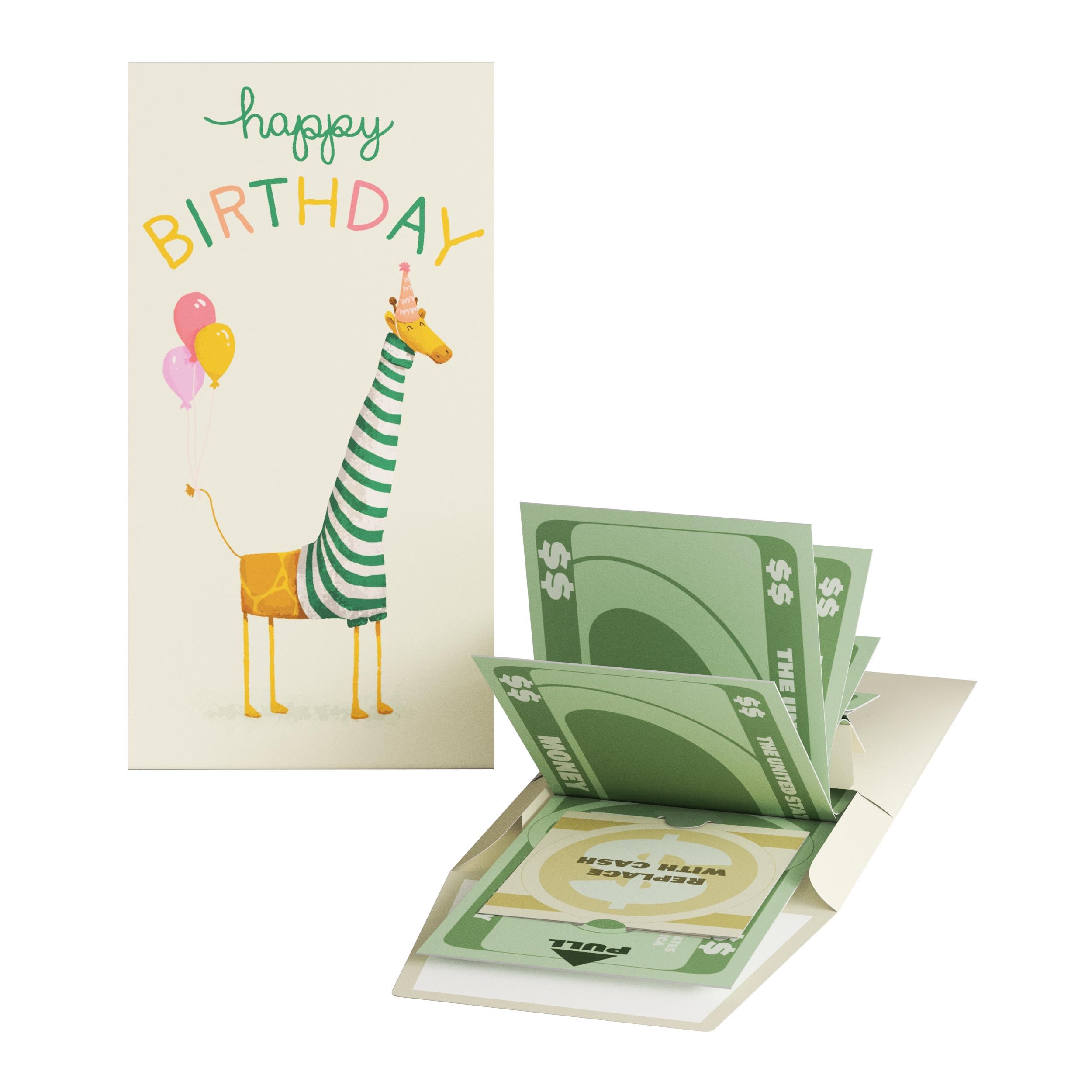 Lovepop Birthday Pop-Up Money Holder for Her and Him - 3D Greeting Cards for Boys, Girls, Men, Women - Party Animals - 6.5" x 3.5" Envelope