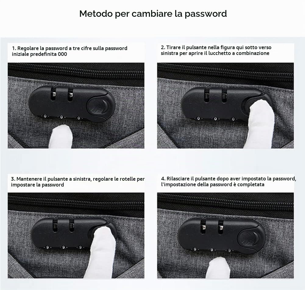 Zaino Trolley 19 Pollici Porta PC Portatili Antifurto Caricatore USB Viaggio Ufficio Scuola