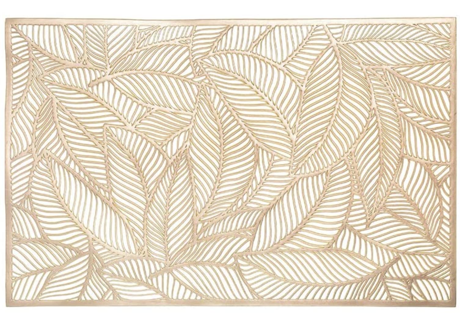 MAIA Homes Gold Leaf Rectangle Placemats - Set of 10 Table Mats for Party, Holiday, Home, Dining, Kitchen, Restaurant, Dinner Table Decoration