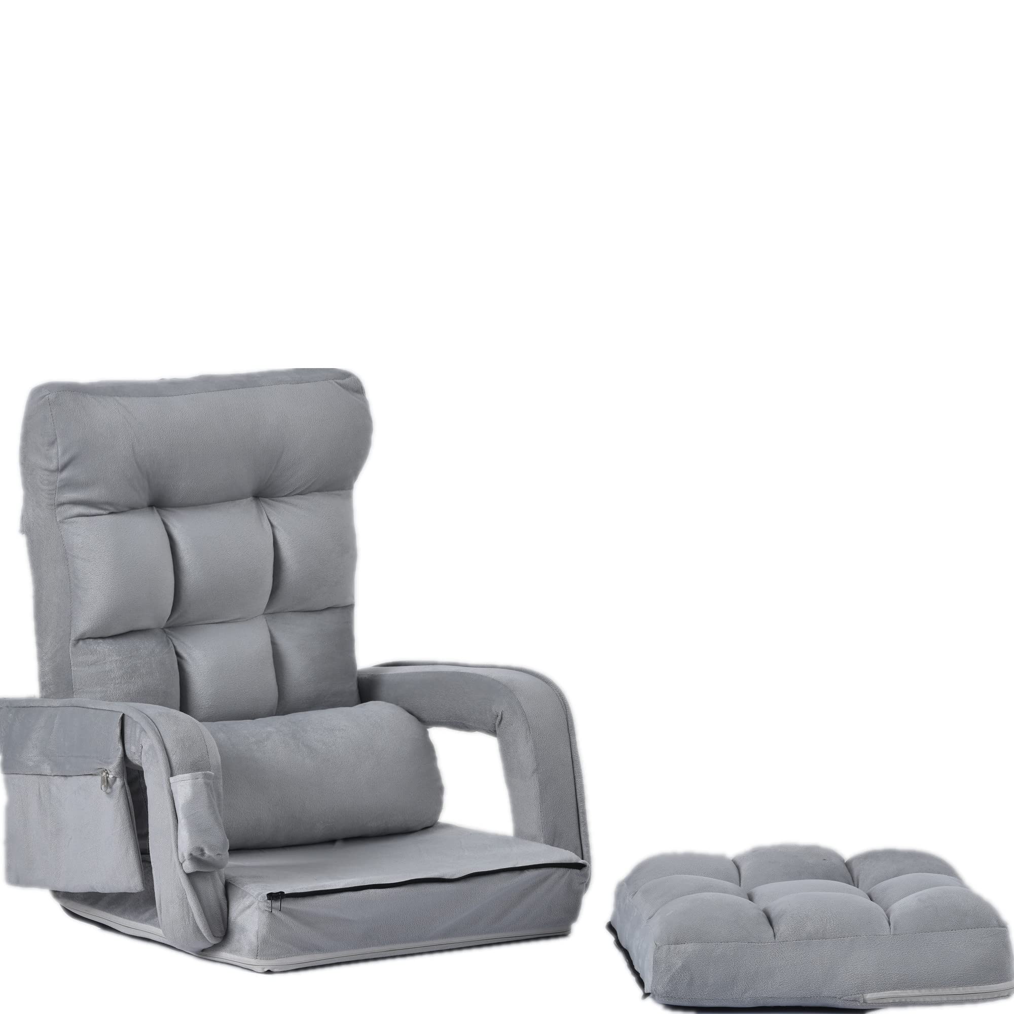 Amazon｜座椅子 リクライニング 14段階ギア コンパクト【4WAY・肘掛け