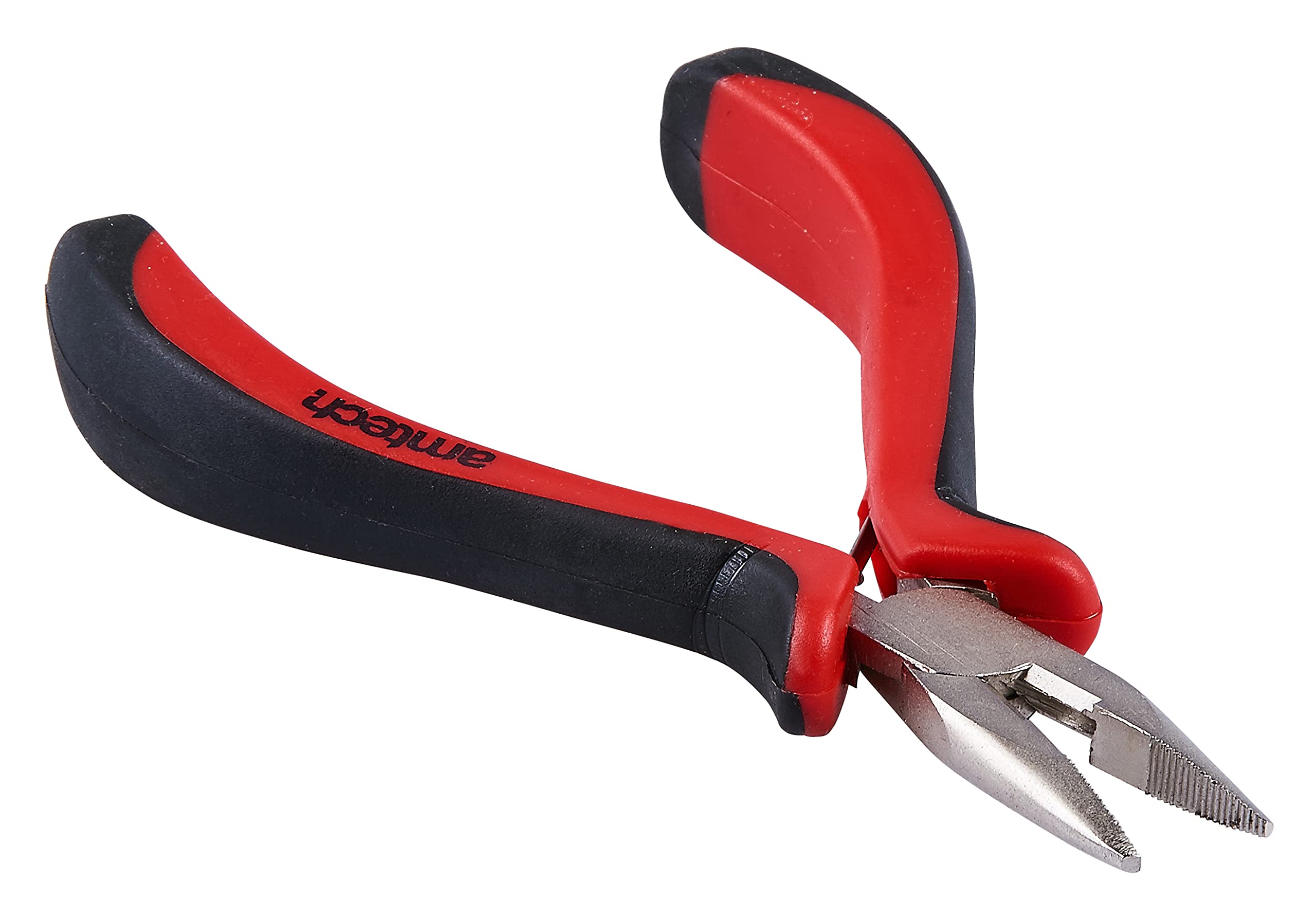 Amtech Mini Long Nose Pliers, Drop Forged Steel, Spring-Loaded, Two-Tone Grips (Pro)