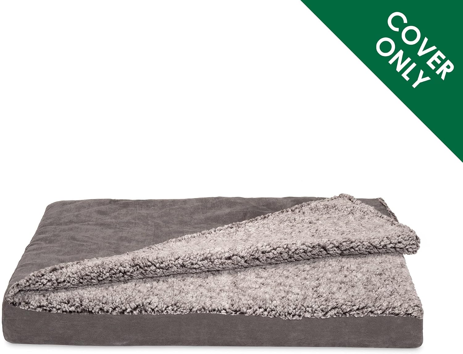 Furhaven Replacement Dog Bed Cover Berber & Suede Blanket Top Mattress, Machine Washable - Gray, Medium image 2